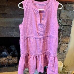 Vineyard Vines Performance Soft Orchid Pink Sleeveless Tiered Dress Size Large